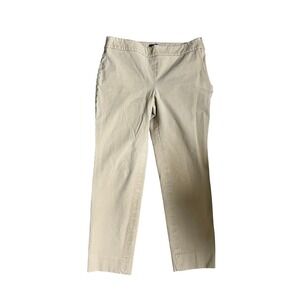 Talbots Chatham Ankle Pant size 6P Tan Khaki Side Zip Trouser Office Clam Digger